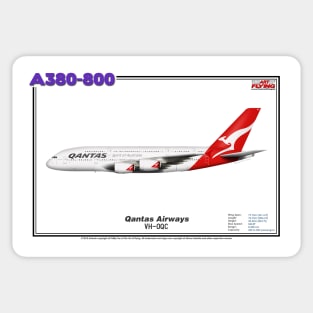 Airbus A380-800 - Qantas Airways (Art Print) Sticker